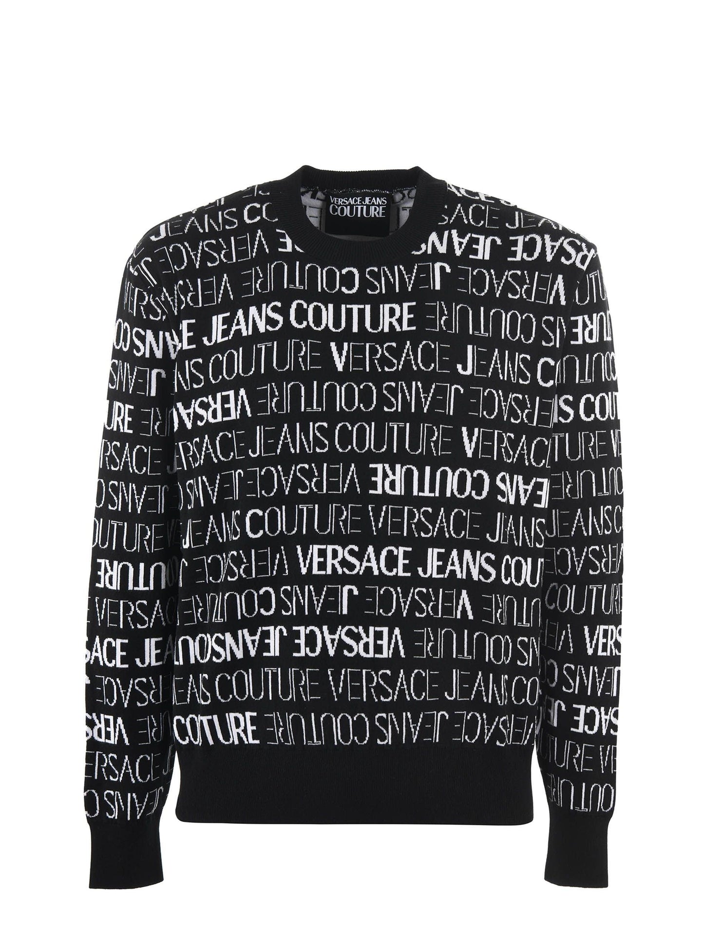 Versace Jeans Couture Black & White Cotton Logo Details Sweater designed by Versace Jeans available from Moon Behind The Hill 's Clothing > Shirts & Tops > Mens range