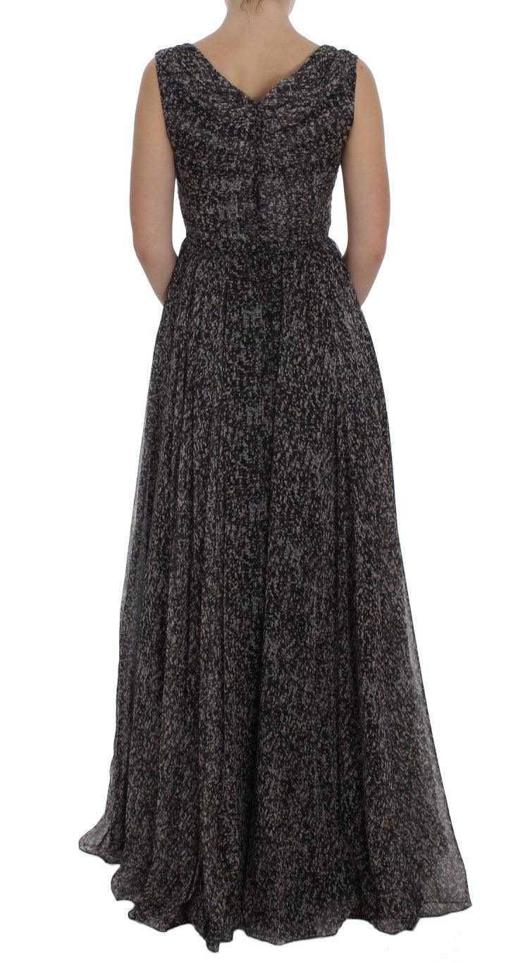 Dark Silk Shift Gown Full Length Dress - Designed by Dolce & Gabbana Available to Buy at a Discounted Price on Moon Behind The Hill Online Designer Discount Store