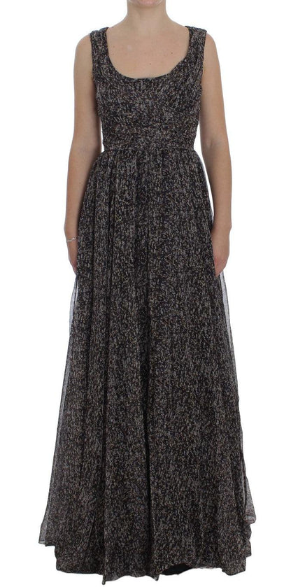 Dark Silk Shift Gown Full Length Dress - Designed by Dolce & Gabbana Available to Buy at a Discounted Price on Moon Behind The Hill Online Designer Discount Store