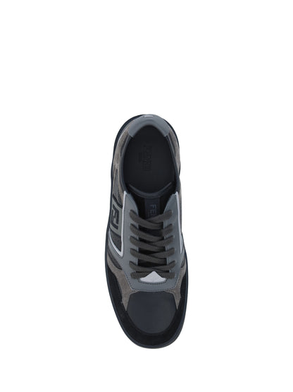 Fendi Men's Black Calf Leather Low Top Sneakers