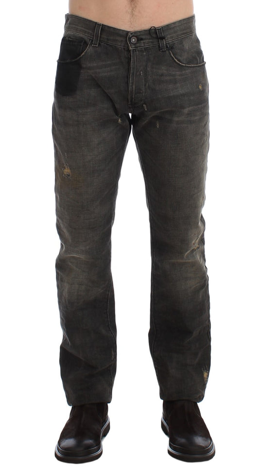 Gray Wash Regular Cotton Denim Jeans - Designed by Costume National Available to Buy at a Discounted Price on Moon Behind The Hill Online Designer Discount Store