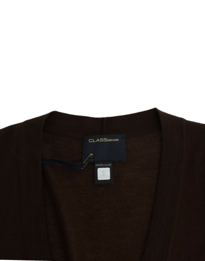 Cavalli Women's Brown cropped wool cardigan