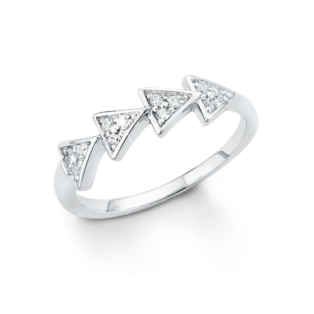 s.Oliver Ladies Silver Triangle Ring 9033690 designed by s.Oliver available from Moon Behind The Hill's Women's Jewellery & Watches range