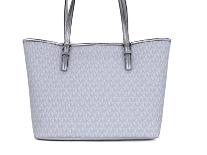 Jet Set Girls Print Medium Signature PVC Carryall Shoulder Tote Handbag (Bright White Multi) - Designed by Michael Kors Available to Buy at a Discounted Price on Moon Behind The Hill Online D
