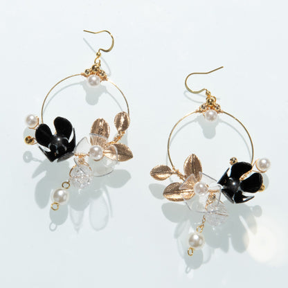 Art Nouveau Earrings - Black-1