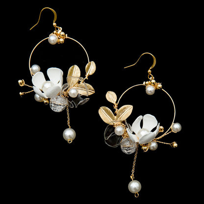 Floral Art Nouveau Earrings - Designed by Upcycle with Jing Available to Buy at a Discounted Price on Moon Behind The Hill Online Designer Discount Store