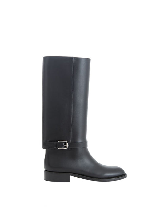 Burberry Ladies' Buckle Embellished Leather Black Boots