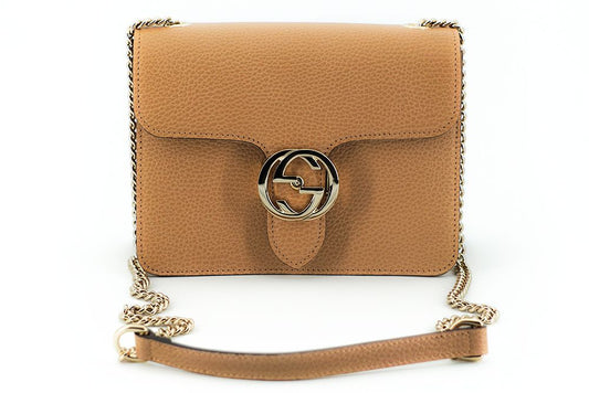 Gucci Beige Calf Leather Dollar Shoulder Bag - Designed by Gucci Available to Buy at a Discounted Price on Moon Behind The Hill Online Designer Discount Store