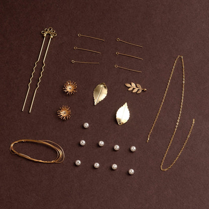 Kanzashi Hairpin - DIY Jewelry Kit - Designed by Upcycle with Jing Available to Buy at a Discounted Price on Moon Behind The Hill Online Designer Discount Store