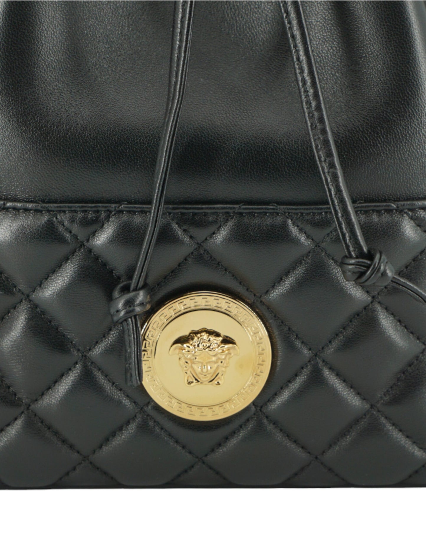 Black Lamb Leather Bucket Shoulder Bag