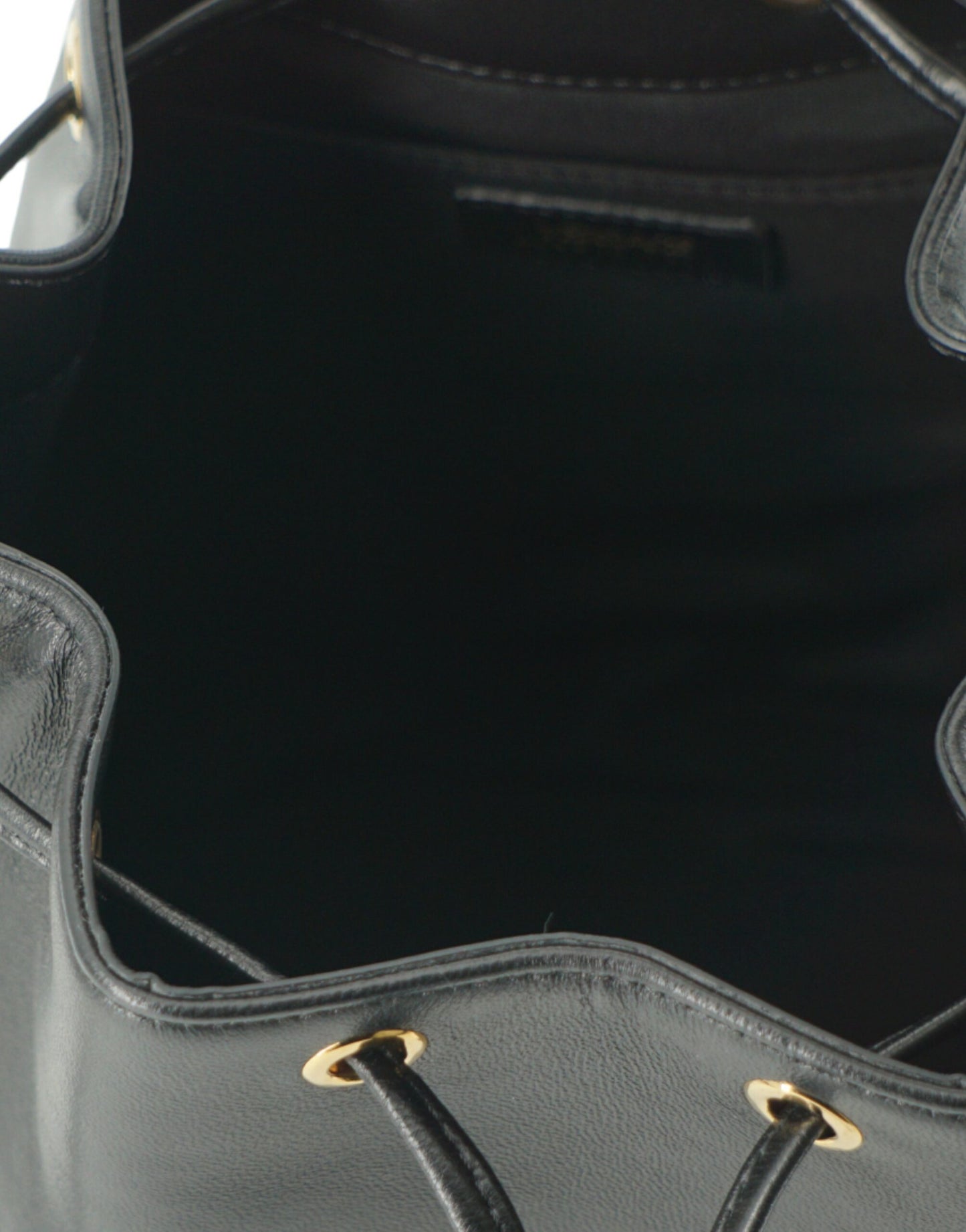 Black Lamb Leather Bucket Shoulder Bag