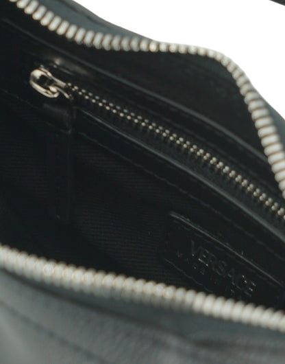 Black Calf Leather Hobo Mini Shoulder Bag