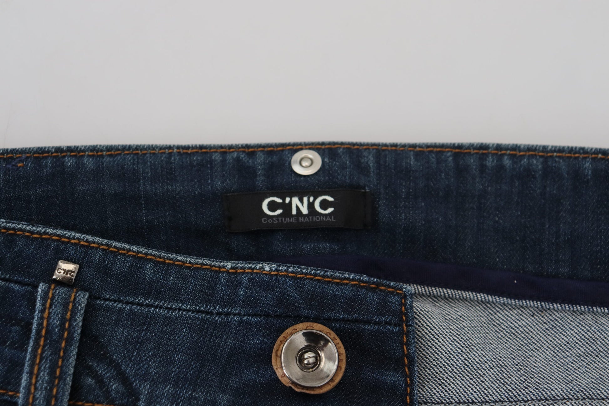 Costume National Blue Low Waist Flared Women Denim Jeans - Designed by Costume National Available to Buy at a Discounted Price on Moon Behind The Hill Online Designer Discount Store