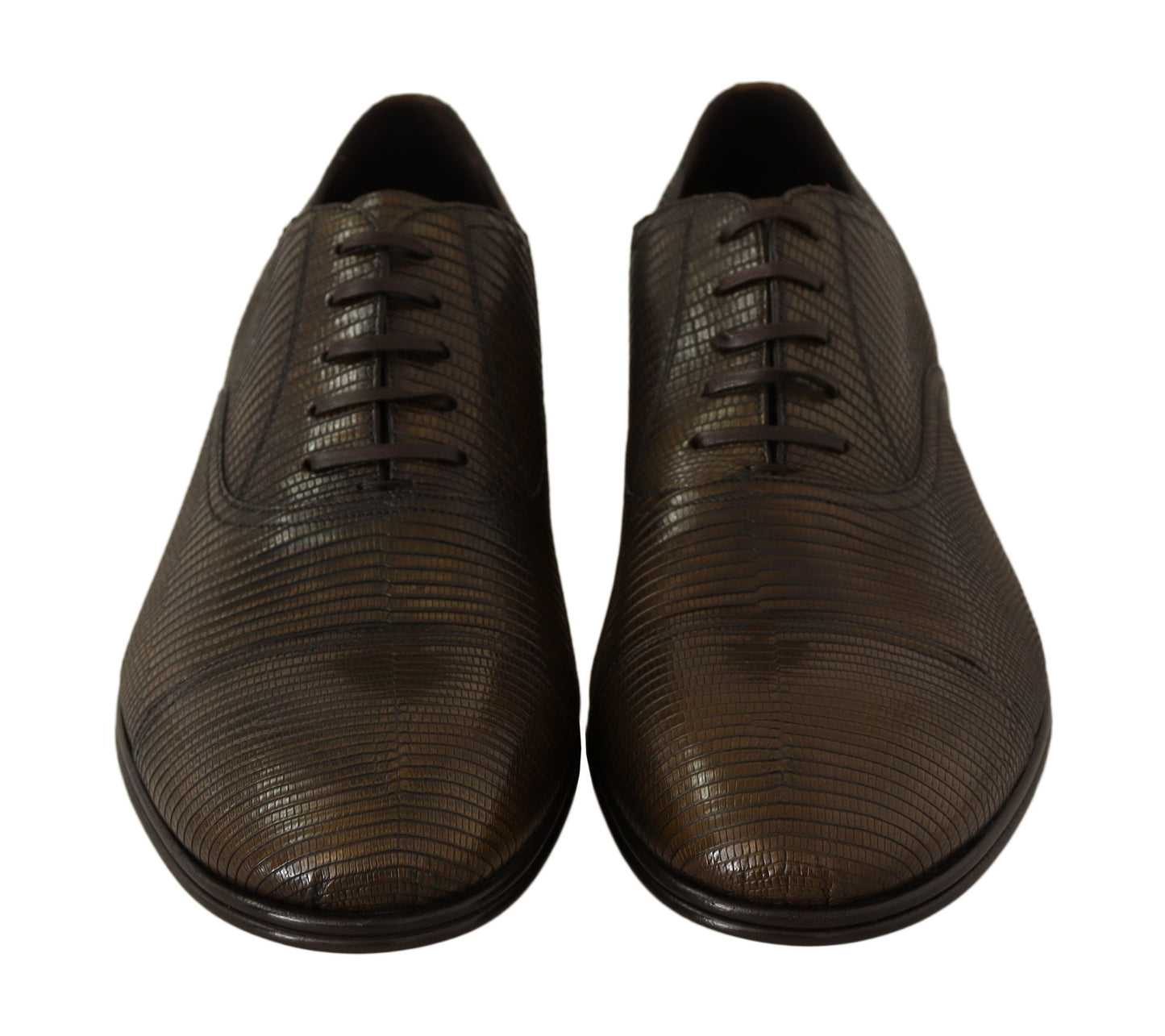 Brown Lizard Leather Dress Oxford Shoes - Designed by Dolce & Gabbana Available to Buy at a Discounted Price on Moon Behind The Hill Online Designer Discount Store
