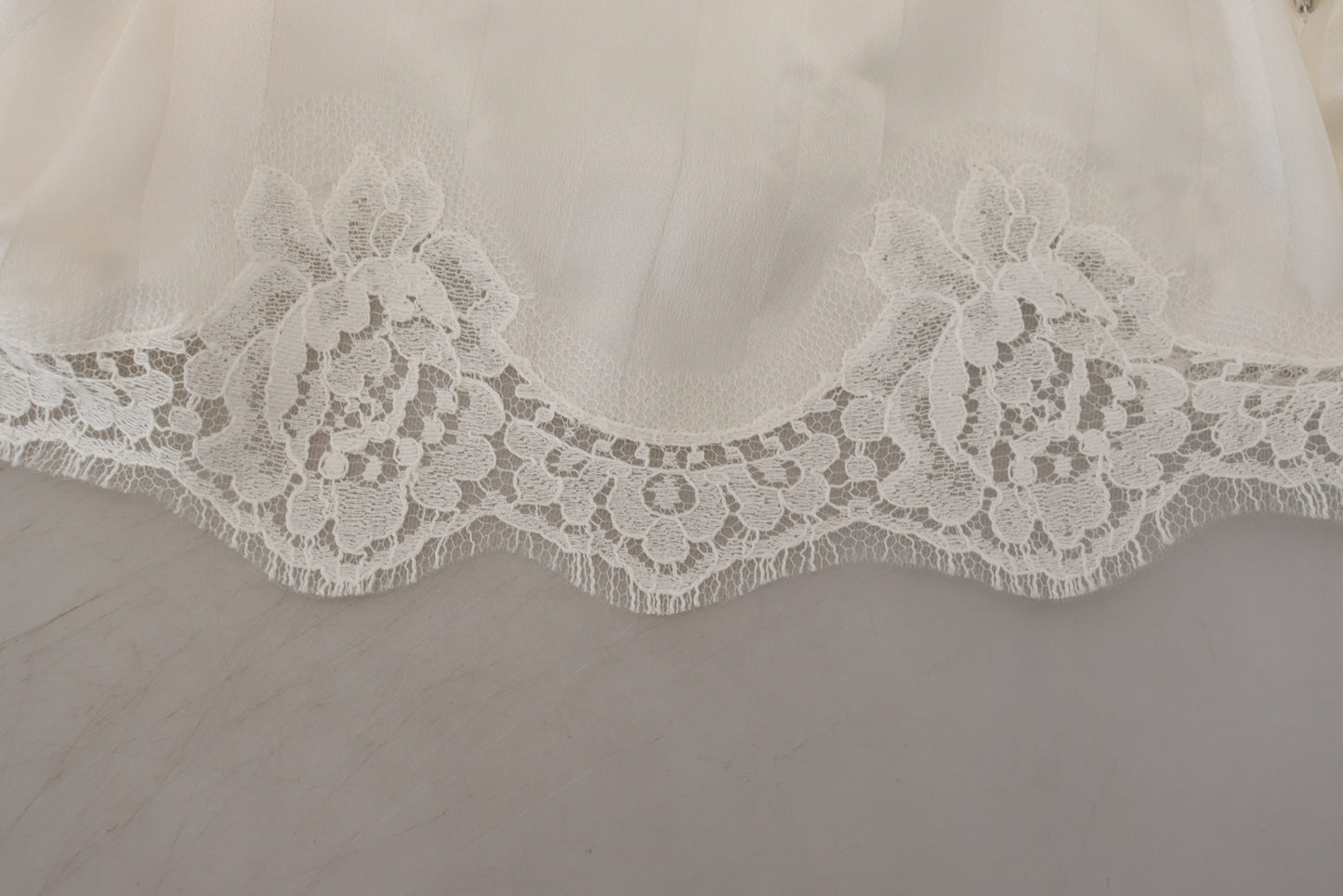 Dolce & Gabbana White Silk Floral Lace Lingerie Underwear - Designed by Dolce & Gabbana Available to Buy at a Discounted Price on Moon Behind The Hill Online Designer Discount Store