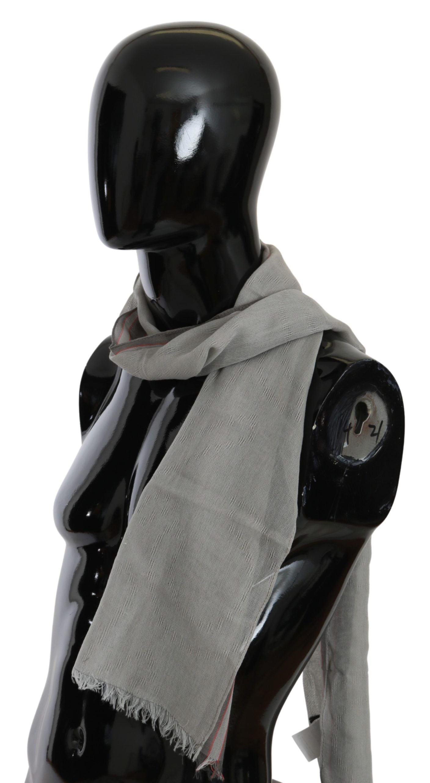 Costume National Grey Fringe Neck Wrap Cotton Scarf - Designed by Costume National Available to Buy at a Discounted Price on Moon Behind The Hill Online Designer Discount Store
