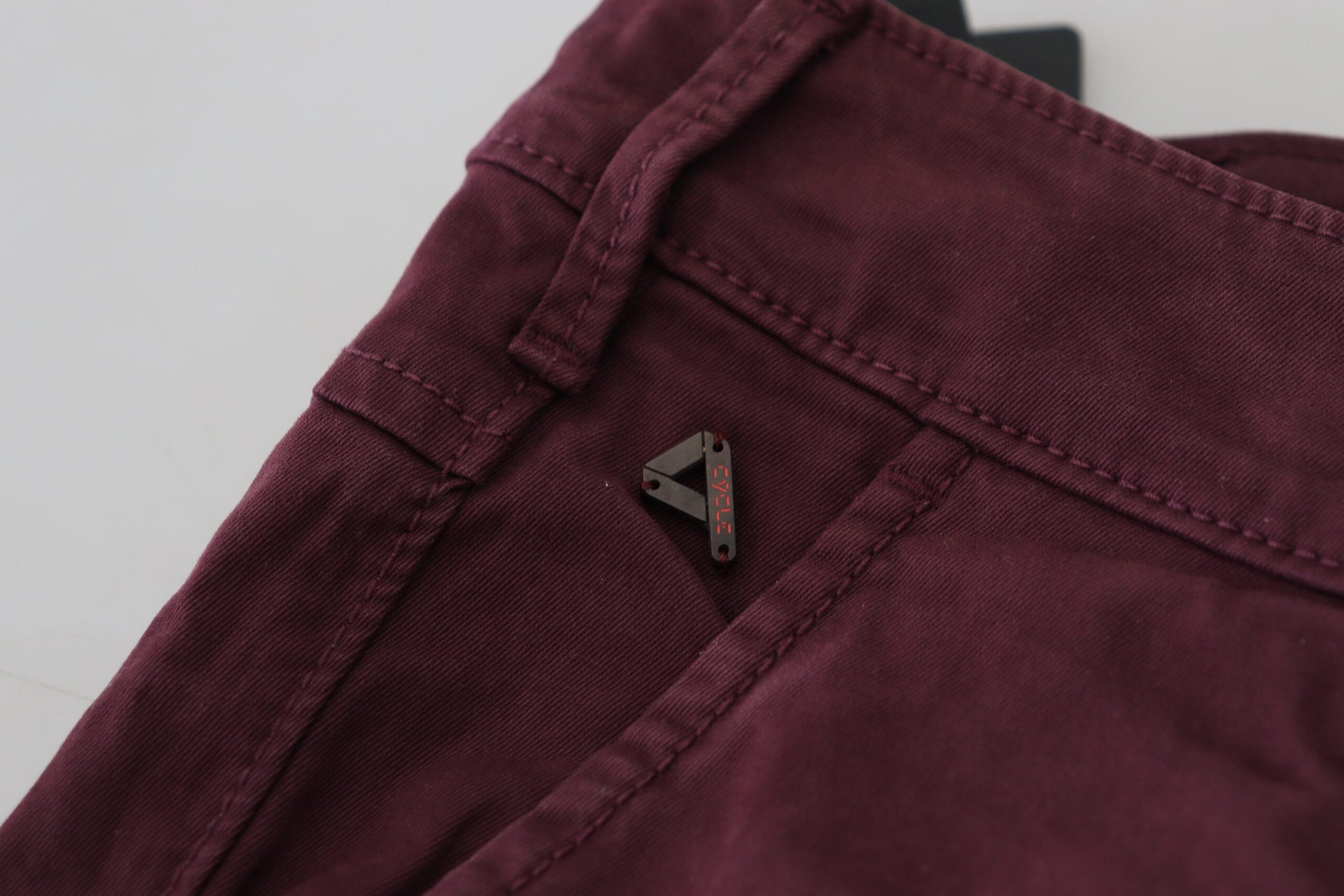 Cycle Maroon Cotton Stretch Skinny Casual Men Pants - Designed by CYCLE Available to Buy at a Discounted Price on Moon Behind The Hill Online Designer Discount Store