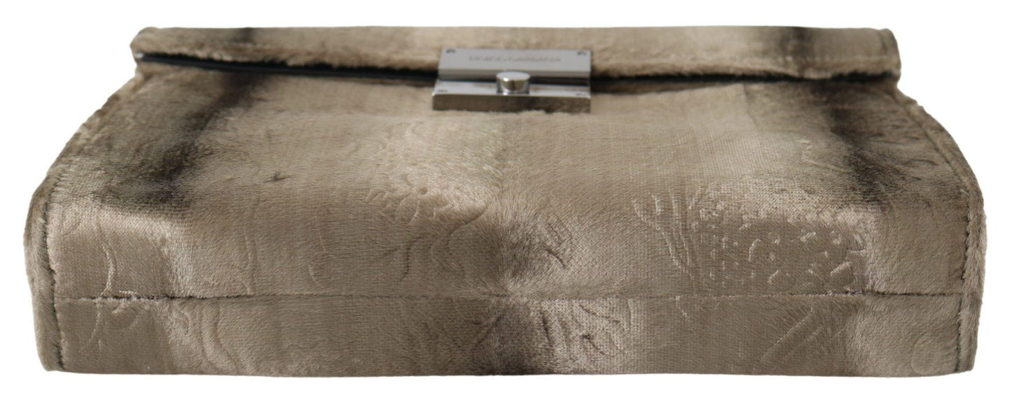 Beige Velvet Floral Leather Men Document Briefcase - Designed by Dolce & Gabbana Available to Buy at a Discounted Price on Moon Behind The Hill Online Designer Discount Store