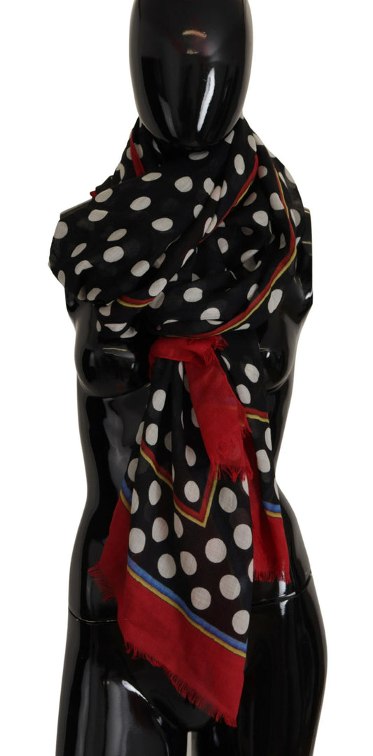 Dolce & Gabbana Multicolor Polka Dots Neck Wrap Shawl Scarf - Designed by Dolce & Gabbana Available to Buy at a Discounted Price on Moon Behind The Hill Online Designer Discount Store