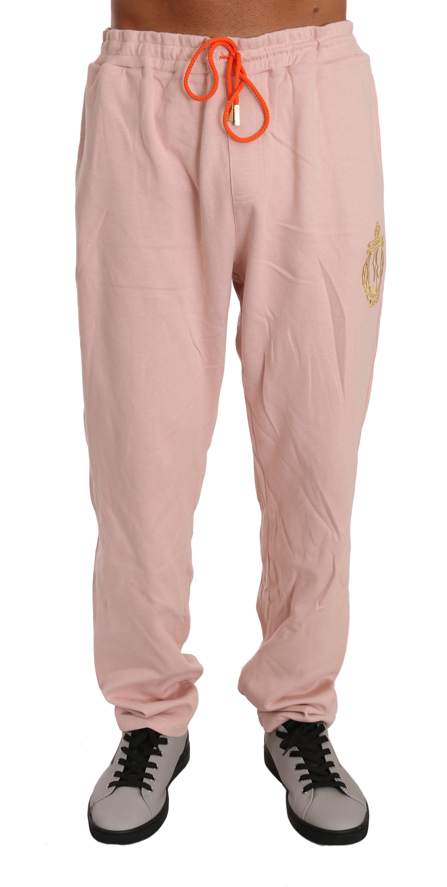 Billionaire Italian Couture Men's Pink Cotton Sweater Pants Tracksuit - Designed by Billionaire Italian Couture Available to Buy at a Discounted Price on Moon Behind The Hill Online Designer 