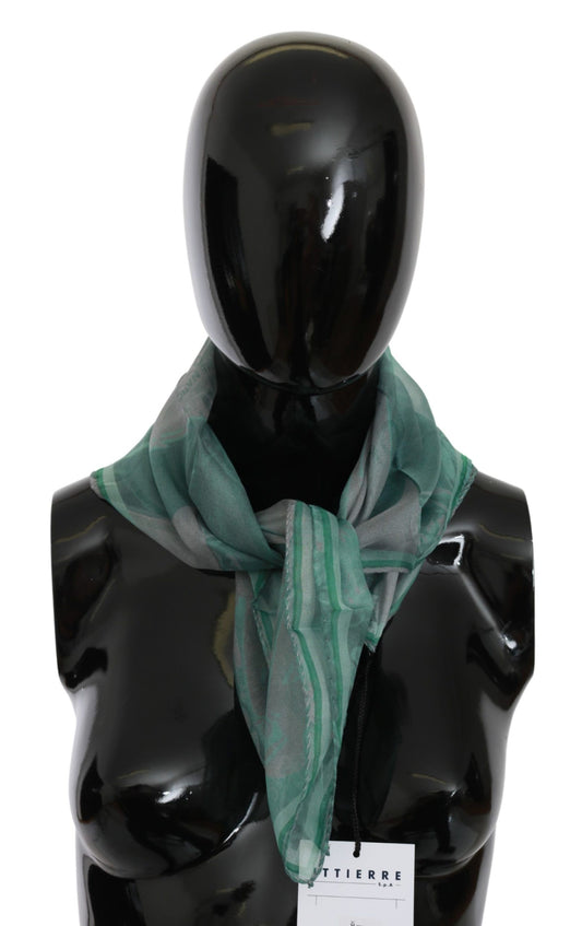 Green Silk Shawl Foulard Wrap Scarf - Designed by Costume National Available to Buy at a Discounted Price on Moon Behind The Hill Online Designer Discount Store