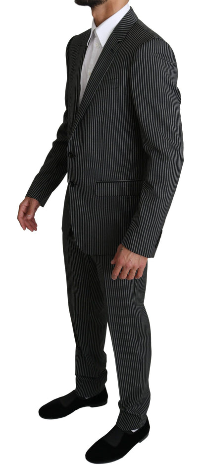 Dolce & Gabbana Men's Black White Stripes 2 Piece MARTINI Suit - Designed by Dolce & Gabbana Available to Buy at a Discounted Price on Moon Behind The Hill Online Designer Discount Store