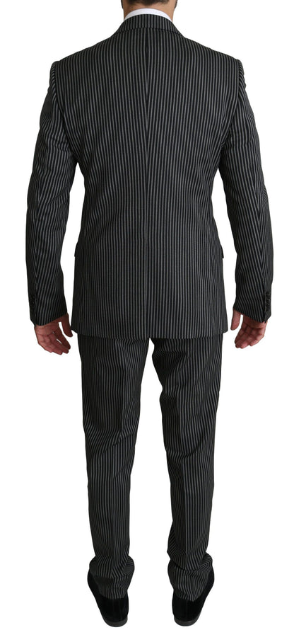 Dolce & Gabbana Men's Black White Stripes 2 Piece MARTINI Suit - Designed by Dolce & Gabbana Available to Buy at a Discounted Price on Moon Behind The Hill Online Designer Discount Store