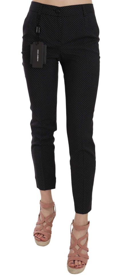 Polka Dot Slim Capri Trousers Tapered Pants designed by Dolce & Gabbana available from Moon Behind The Hill's Women's Clothing range