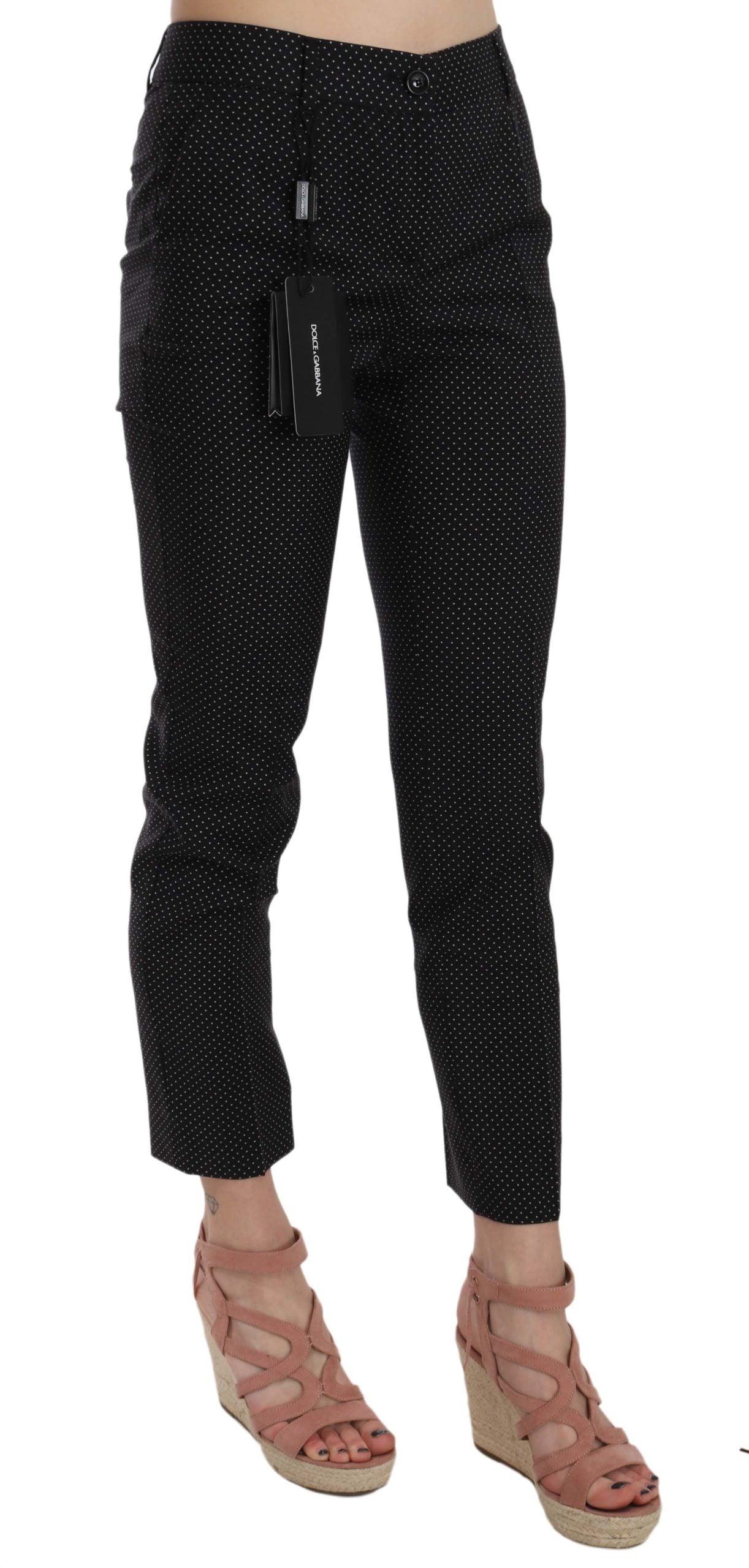 Polka Dot Slim Capri Trousers Tapered Pants designed by Dolce & Gabbana available from Moon Behind The Hill's Women's Clothing range