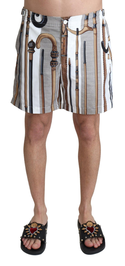White Walking Stick Beachwear Shorts Swimshorts