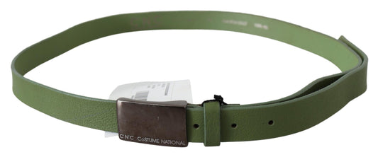 Green Leather Silver Buckle Waist Men Belt - Designed by Costume National Available to Buy at a Discounted Price on Moon Behind The Hill Online Designer Discount Store