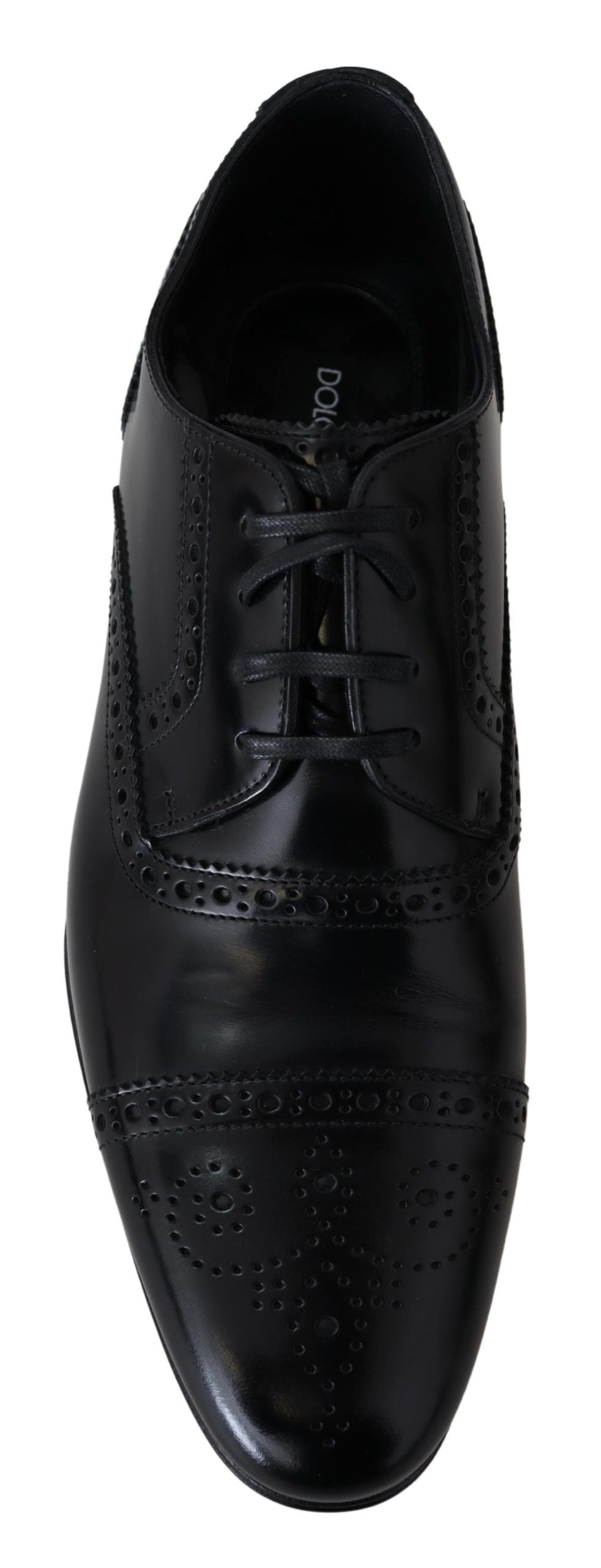 Black Leather Men Derby Formal Loafers Shoes - Designed by Dolce & Gabbana Available to Buy at a Discounted Price on Moon Behind The Hill Online Designer Discount Store