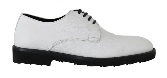 White Leather Derby Dress Formal Shoes designed by Dolce & Gabbana available from Moon Behind The Hill's Men's Footwear range