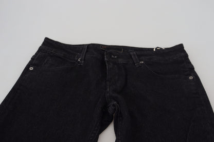 Black Low Waist Slim Fit Cotton Denim Jeans - Designed by Acht Available to Buy at a Discounted Price on Moon Behind The Hill Online Designer Discount Store