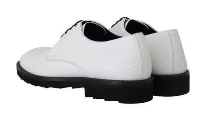 White Leather Derby Dress Formal Shoes designed by Dolce & Gabbana available from Moon Behind The Hill's Men's Footwear range