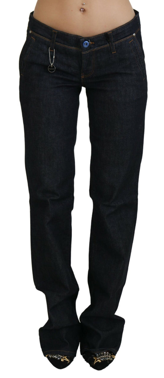 Blue Low Waist Straight Denim Pants Jeans - Designed by Costume National Available to Buy at a Discounted Price on Moon Behind The Hill Online Designer Discount Store