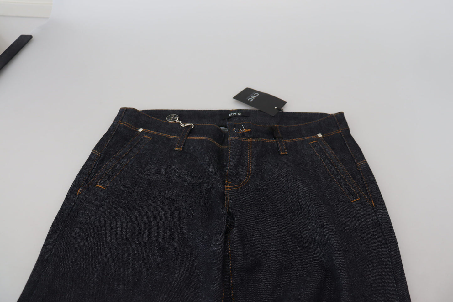 Blue Low Waist Straight Denim Pants Jeans - Designed by Costume National Available to Buy at a Discounted Price on Moon Behind The Hill Online Designer Discount Store