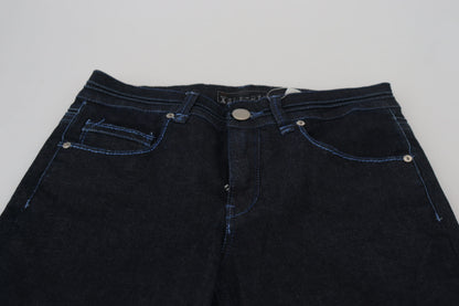Dark Blue Low Waist Slim Fit Women Denim Jeans - Designed by Acht Available to Buy at a Discounted Price on Moon Behind The Hill Online Designer Discount Store