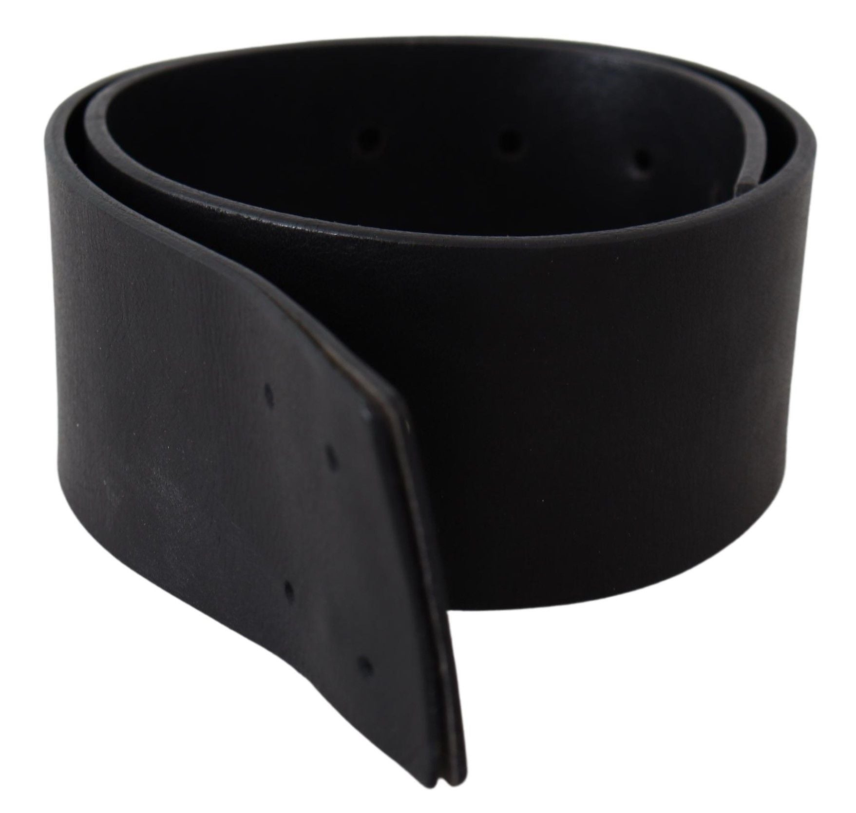 Black Genuine Leather Wide Logo Waist Belt - Designed by GF Ferre Available to Buy at a Discounted Price on Moon Behind The Hill Online Designer Discount Store