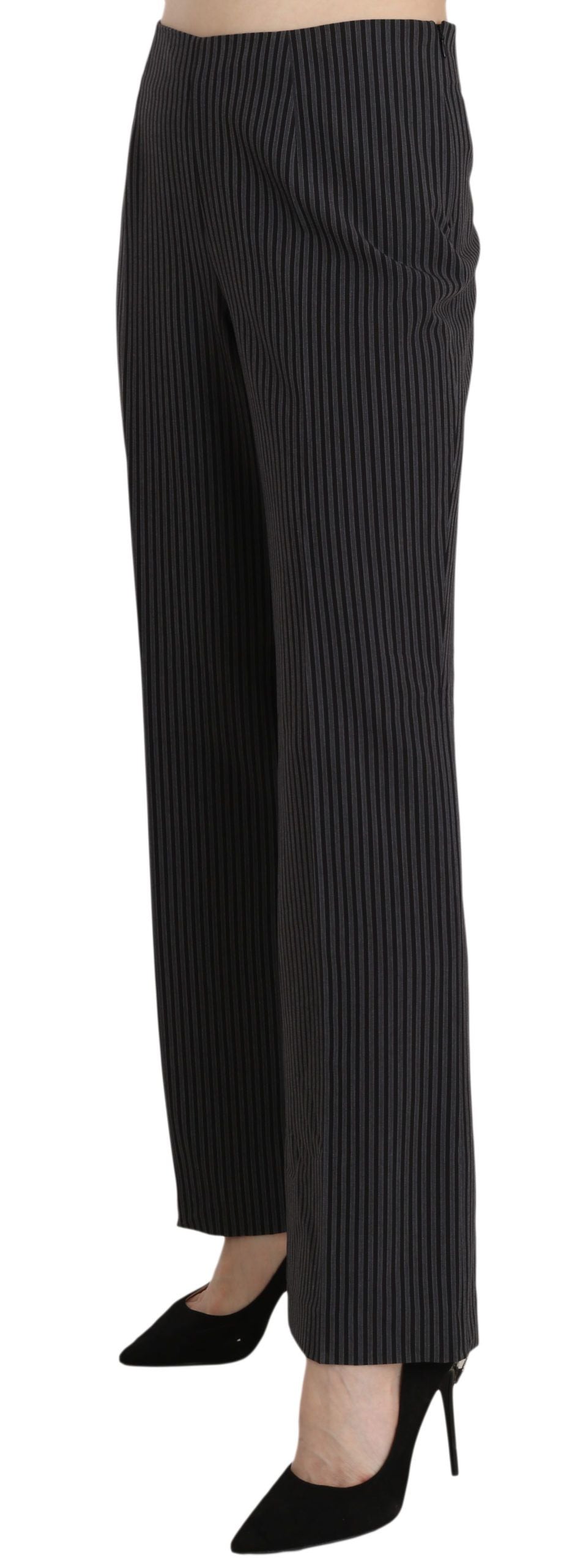 Black Striped Cotton Sretch Dress Trousers Pants - Designed by BENCIVENGA Available to Buy at a Discounted Price on Moon Behind The Hill Online Designer Discount Store