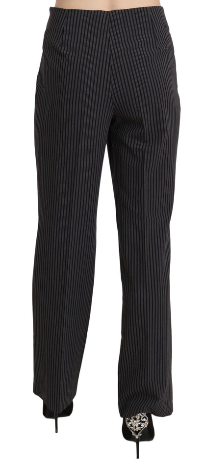Black Striped Cotton Sretch Dress Trousers Pants - Designed by BENCIVENGA Available to Buy at a Discounted Price on Moon Behind The Hill Online Designer Discount Store