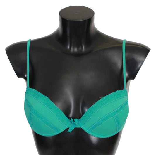 Green Push Up Bra 100% Cotton Underwear - Designed by Ermanno Scervino Available to Buy at a Discounted Price on Moon Behind The Hill Online Designer Discount Store