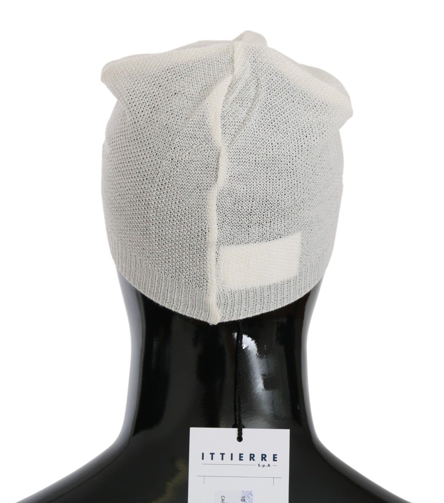 Beanie White Wool Blend Branded Hat - Designed by Costume National Available to Buy at a Discounted Price on Moon Behind The Hill Online Designer Discount Store