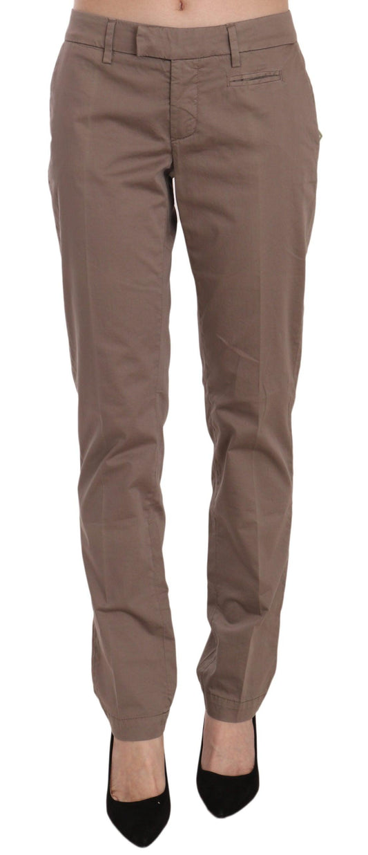 Brown Low Waist Straight Cut Trouser Pant - Designed by Dondup Available to Buy at a Discounted Price on Moon Behind The Hill Online Designer Discount Store
