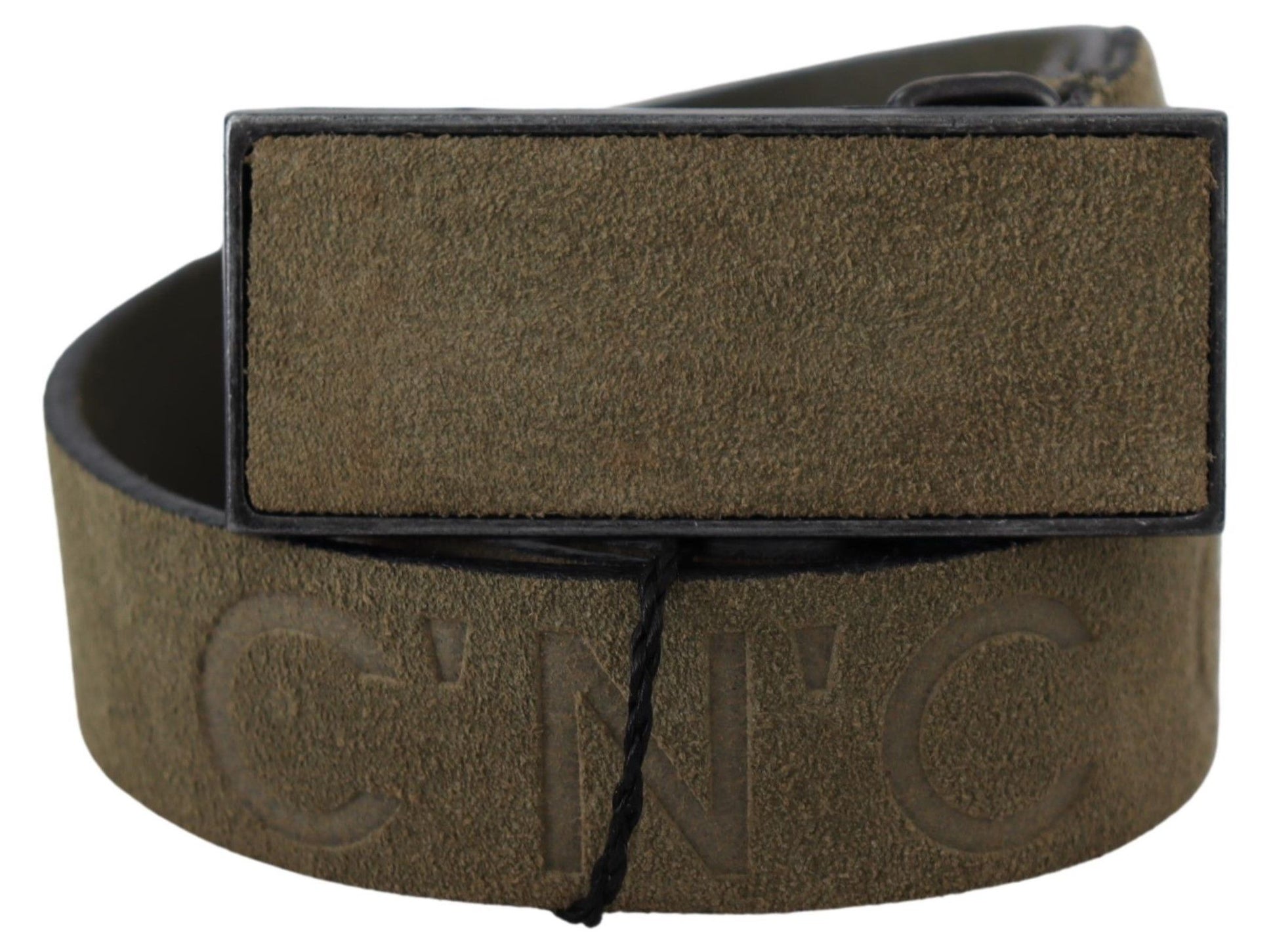 Green Leather Velvet Buckle Waist Army Belt - Designed by Costume National Available to Buy at a Discounted Price on Moon Behind The Hill Online Designer Discount Store