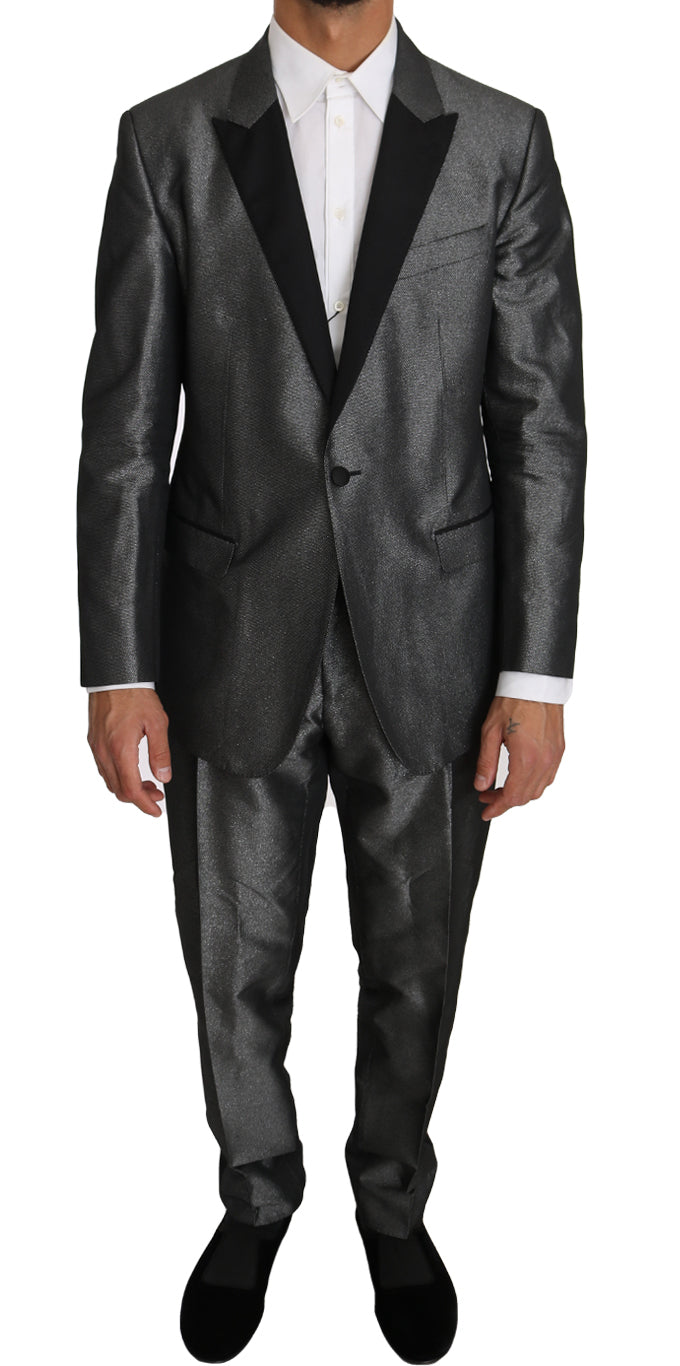 Dolce & Gabbana Men's Gray Patterned MARTINI 2 Piece Suit