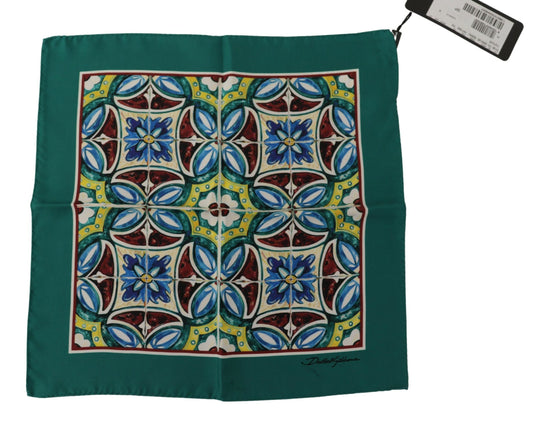 Dolce & Gabbana Majolica Patterned Square Handkerchief Scarf Silk - Designed by Dolce & Gabbana Available to Buy at a Discounted Price on Moon Behind The Hill Online Designer Discount Store