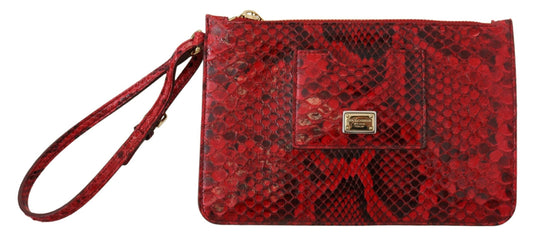 Dolce & Gabbana Red Leather Ayers Clutch Purse Wristlet Hand - Designed by Dolce & Gabbana Available to Buy at a Discounted Price on Moon Behind The Hill Online Designer Discount Store