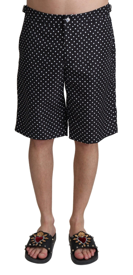 Black Polka Dots Beachwear Shorts Swimwear - Designed by Dolce & Gabbana Available to Buy at a Discounted Price on Moon Behind The Hill Online Designer Discount Store