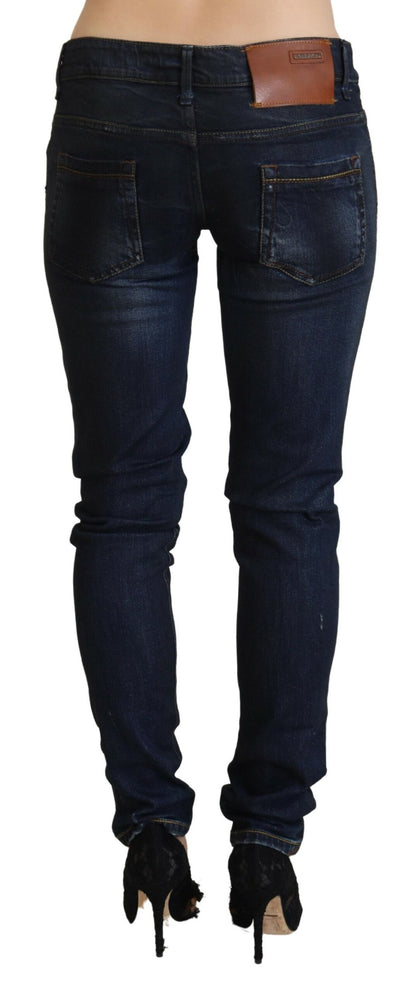 Blue Low Waist Slim Fit Women Denim Jeans - Designed by Acht Available to Buy at a Discounted Price on Moon Behind The Hill Online Designer Discount Store